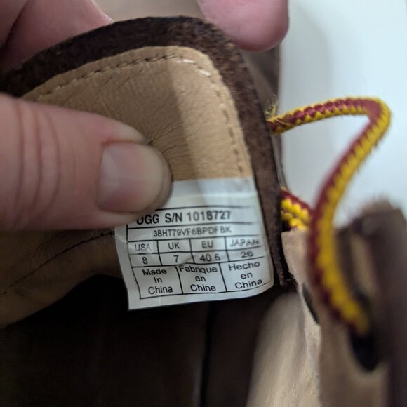 Men's Great condition UGG Vestmar Grizzly Leather Boots Mens Size 8 - Picture 14 of 16